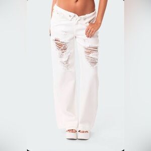 White Distressed Women Jeans